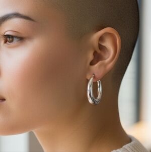 Elegant Color Silver Hoop Earrings